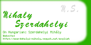 mihaly szerdahelyi business card